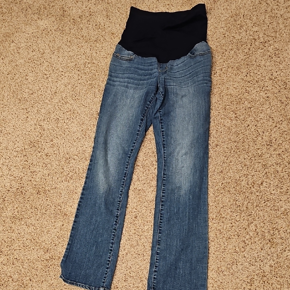 Liz Lange Women's Blue Boot Cut Maternity Jeans